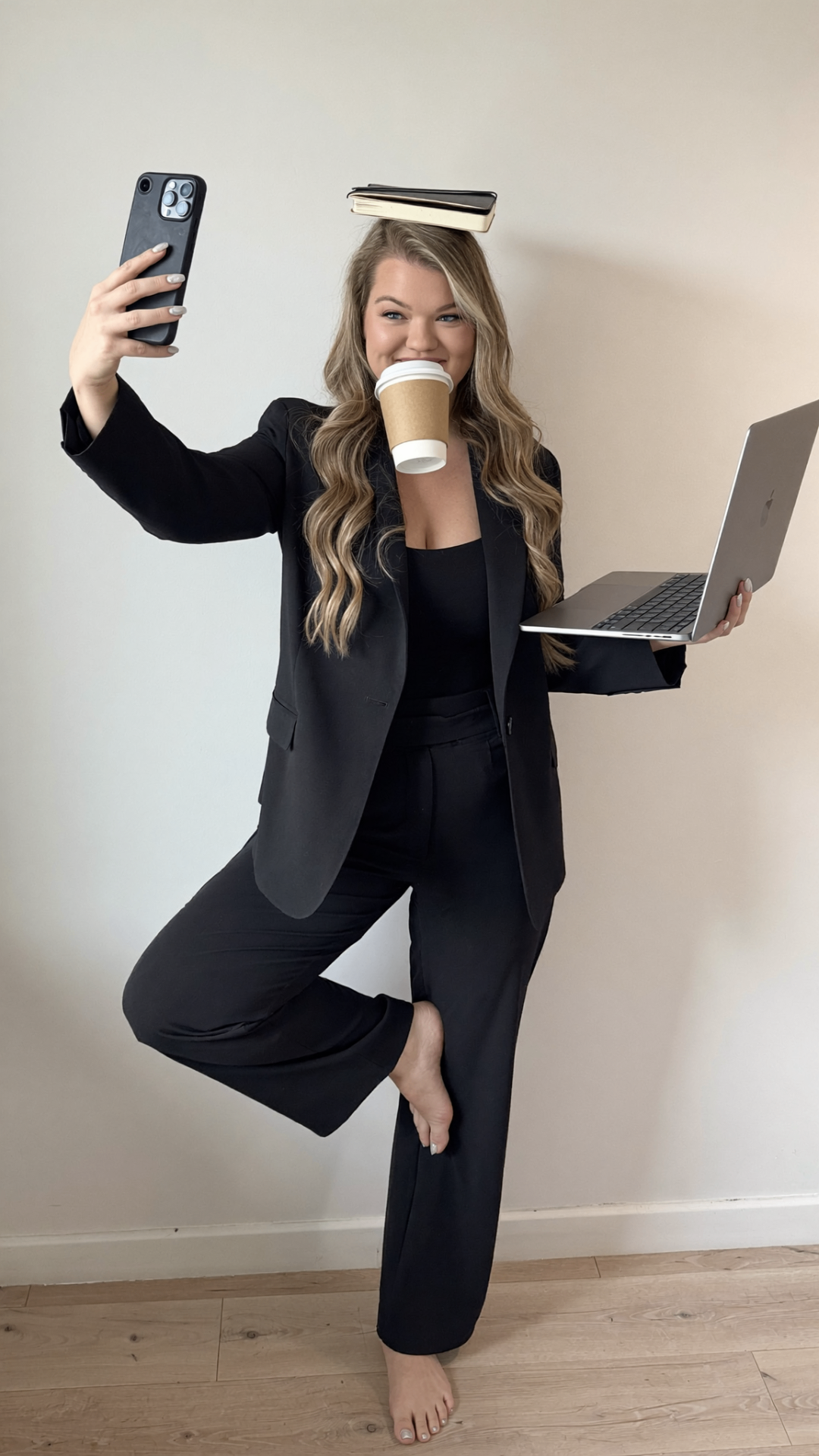 White blouse at the desk